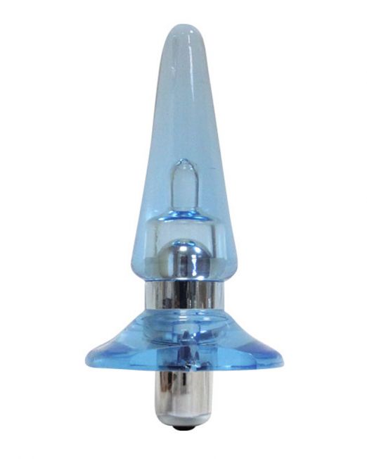 ВТУЛКА АНАЛЬНАЯ "NICOLE`S VIBRA PLUG" с вибрацией, L 85 мм, D 32 мм, цвет голубой арт. CN-371410502
