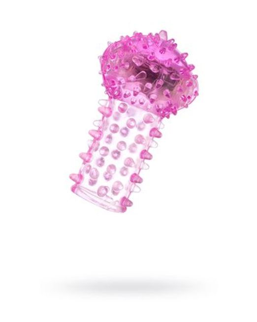 Вибронасадка на палец TOYFA, TPE, розовый, 6,5 см
