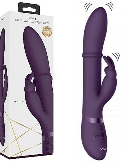 Вибромассажер-кролик Halo со стимулирующим кольцом и функцией "мгновенный оргазм"